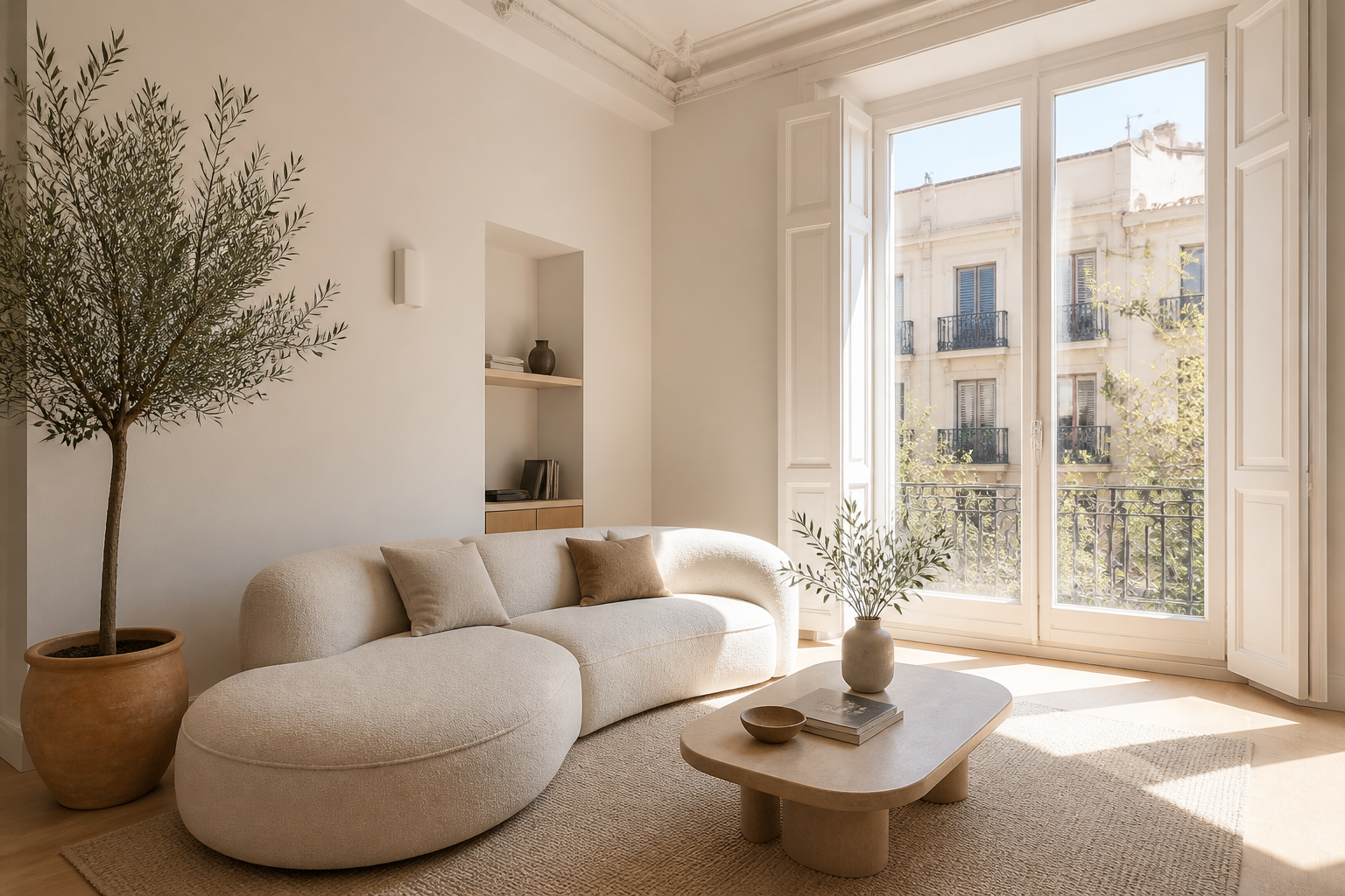 Bright Barcelona apartment shown in a property listing