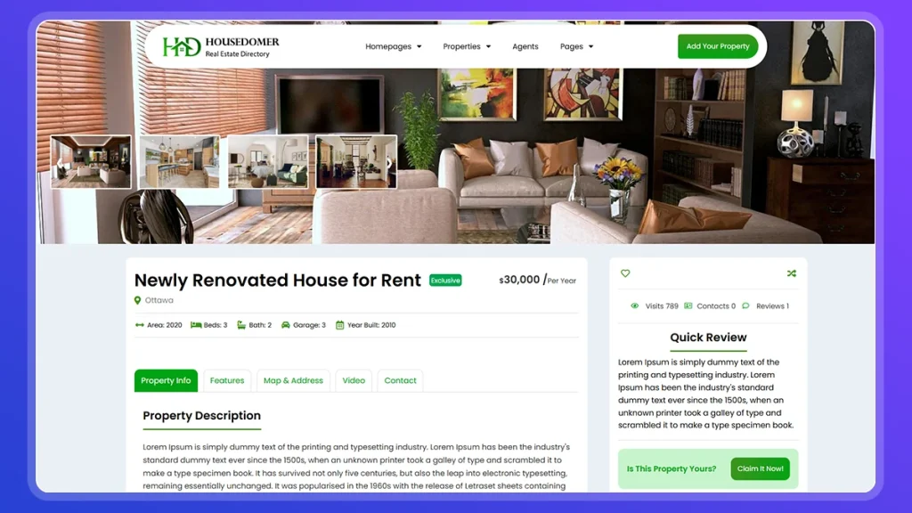 real estate single property page