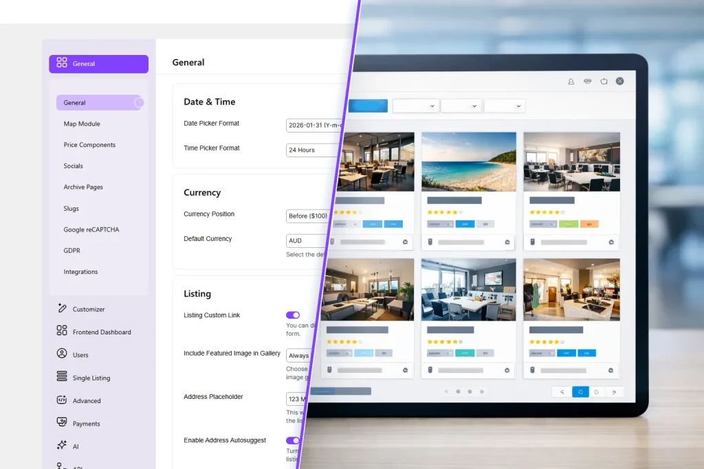 Directory website showing paid submissions and membership control features.