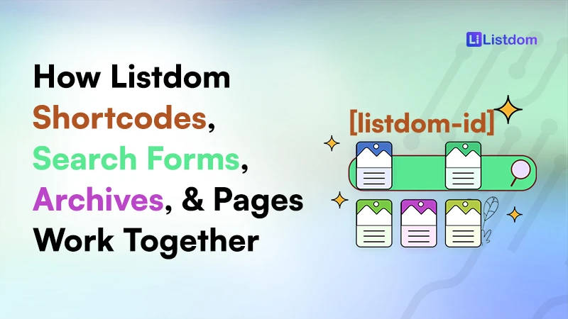 How Listdom Shortcodes, Search Forms, Archives, and Pages Work Together