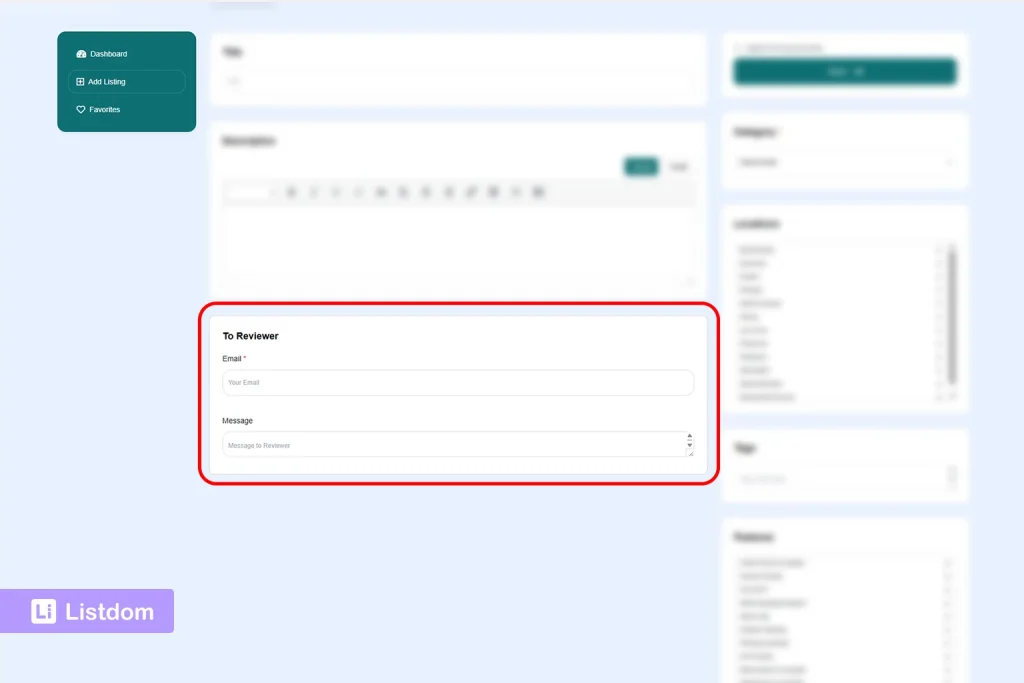 listdom guest submission form with user registration disabled
