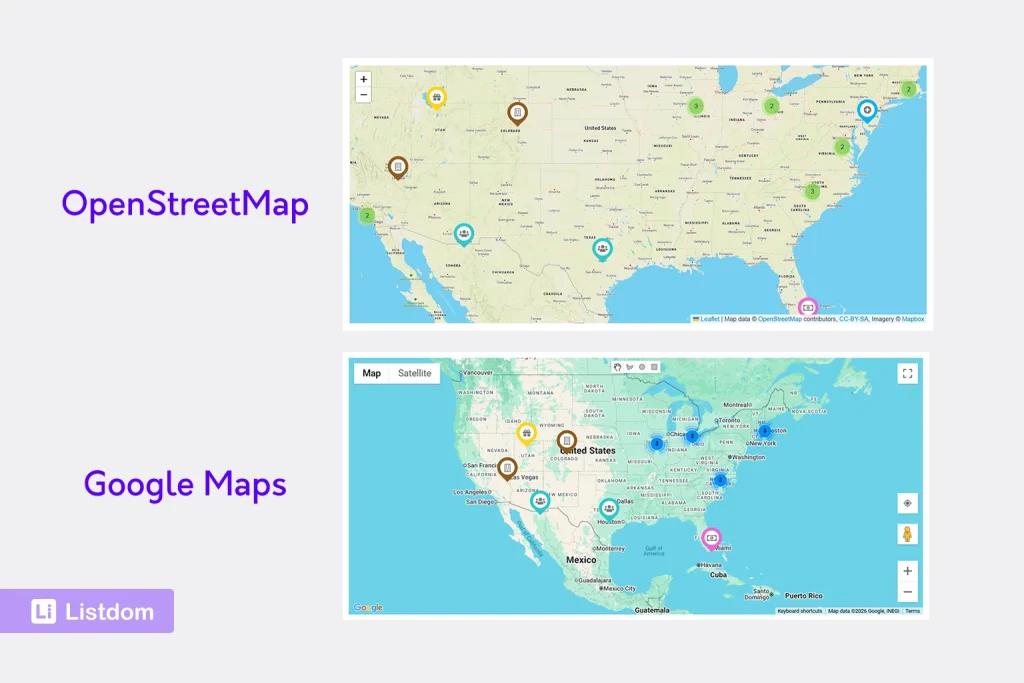 google maps vs openstreetmap