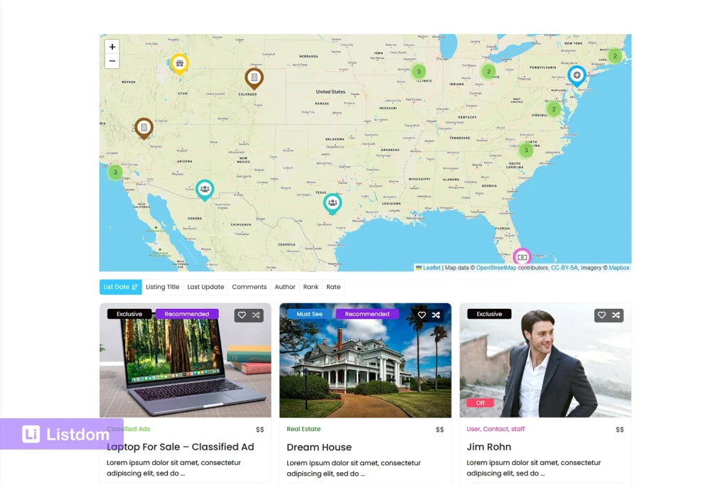 listdom openstreetmap