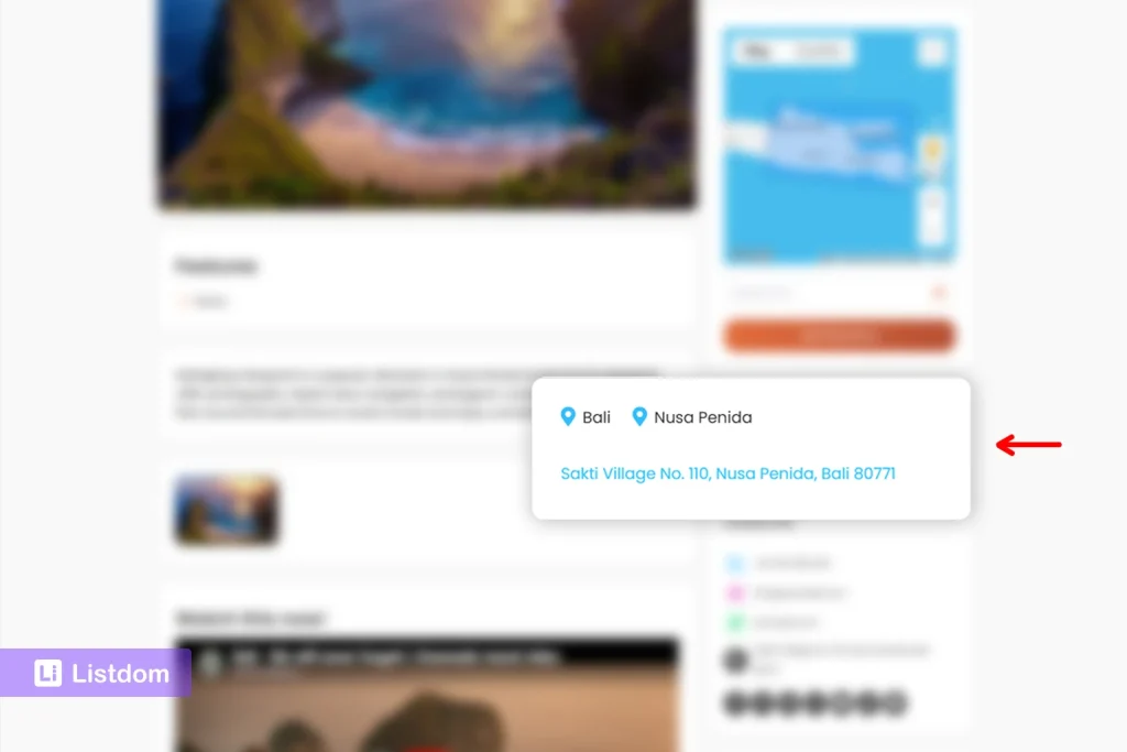 locations and address displayed on the listdom single listing page
